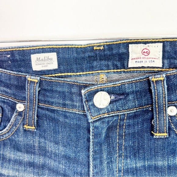 AG ADRIANO GOLDSCHMIED MALIBU RAW HEM CUT OFF DENIM JEAN SHORTS WOMENS SZ 27 - Picture 2 of 4